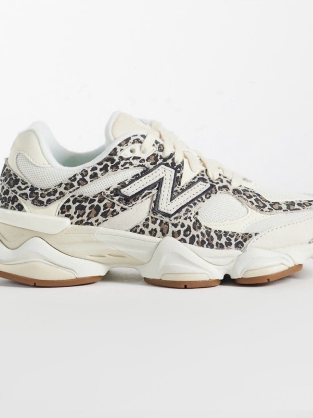 New Balance 9060 Women's Leopard-Print Sneaker - Cream & White